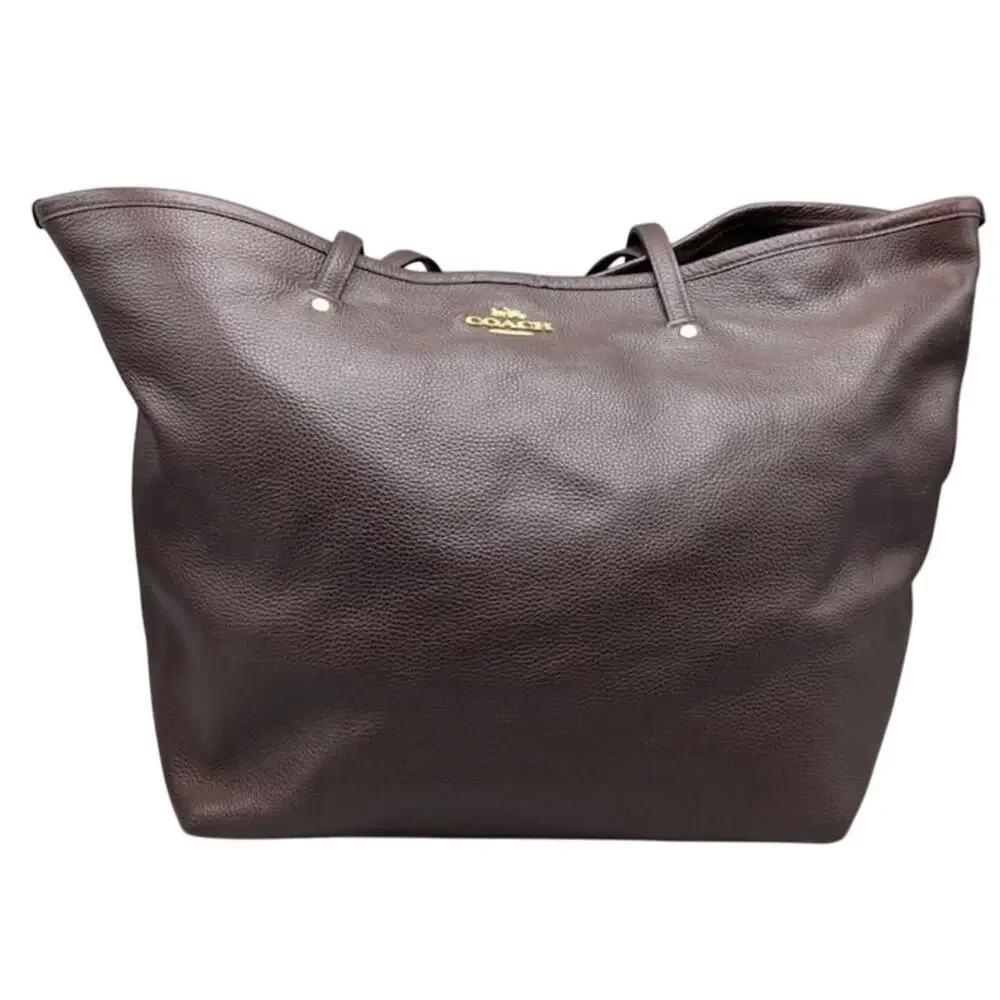 Authentic Coach Oxblood‎ Pebbled Leather Soft Tote Bag – $498